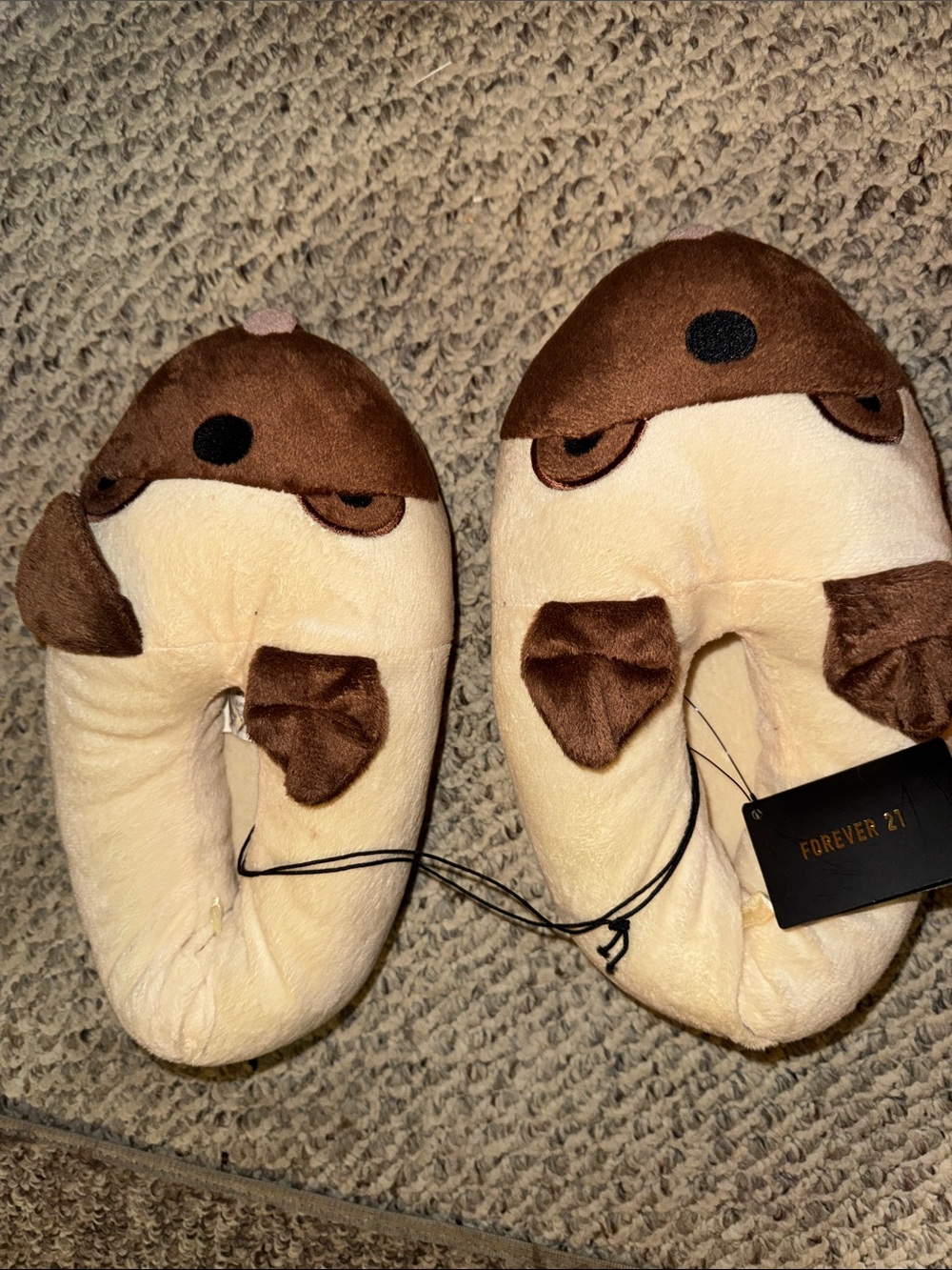 NWT Forever 21 Plush Puppy Slippers